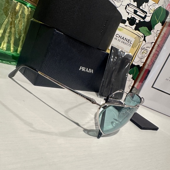 Prada SPR62V 1BC-0B5 66-16-130mm Silver Frame Sunglasses - Picture 4 of 7